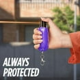 thumbnail image 3 of Pepper Spray for Self-Defense w/ Purple Leather Pepper Spray Keychain Case, 16 ft Range, 0.5 oz, Safety Twist Top by Guard Dog Security, 1 pack, 3 of 7