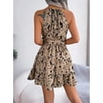 thumbnail image 4 of Casual Leopard Print Ruffled Swing Dress Summer Fashion Beach Dresses Women, 4 of 7