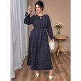 thumbnail image 4 of Women V Neck Short Sleeve Tied Elegant Casual Daily Dress Dark Blue XL, 4 of 9