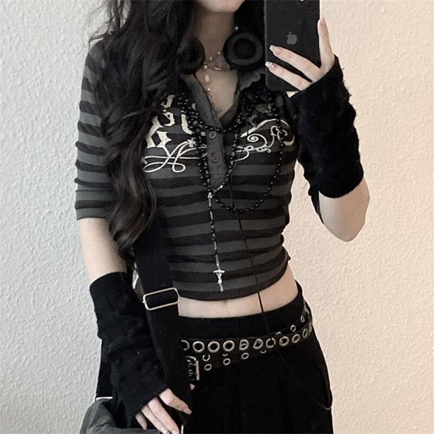Xingqing, camisetas cortas con diamantes de imitación, estampado gráfico Y2K, ropa Grunge, camiseta Retro estética de hadas, camisetas bonitas Vintage Harajuku Deng Xun unisex