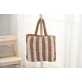 thumbnail image 3 of CoCopeaunts Round Straw Crossbody Bags for Women Small Handwoven Tote Bag Summer Beach Bag with Pearl Handle, 3 of 7