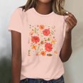 thumbnail image 2 of Tops Cortos para las Mujeres Blusas Impresas Manga Corta Cuello Redondo, Tops de Blusa para las Mujeres Primavera Verano Casual, 2 of 4