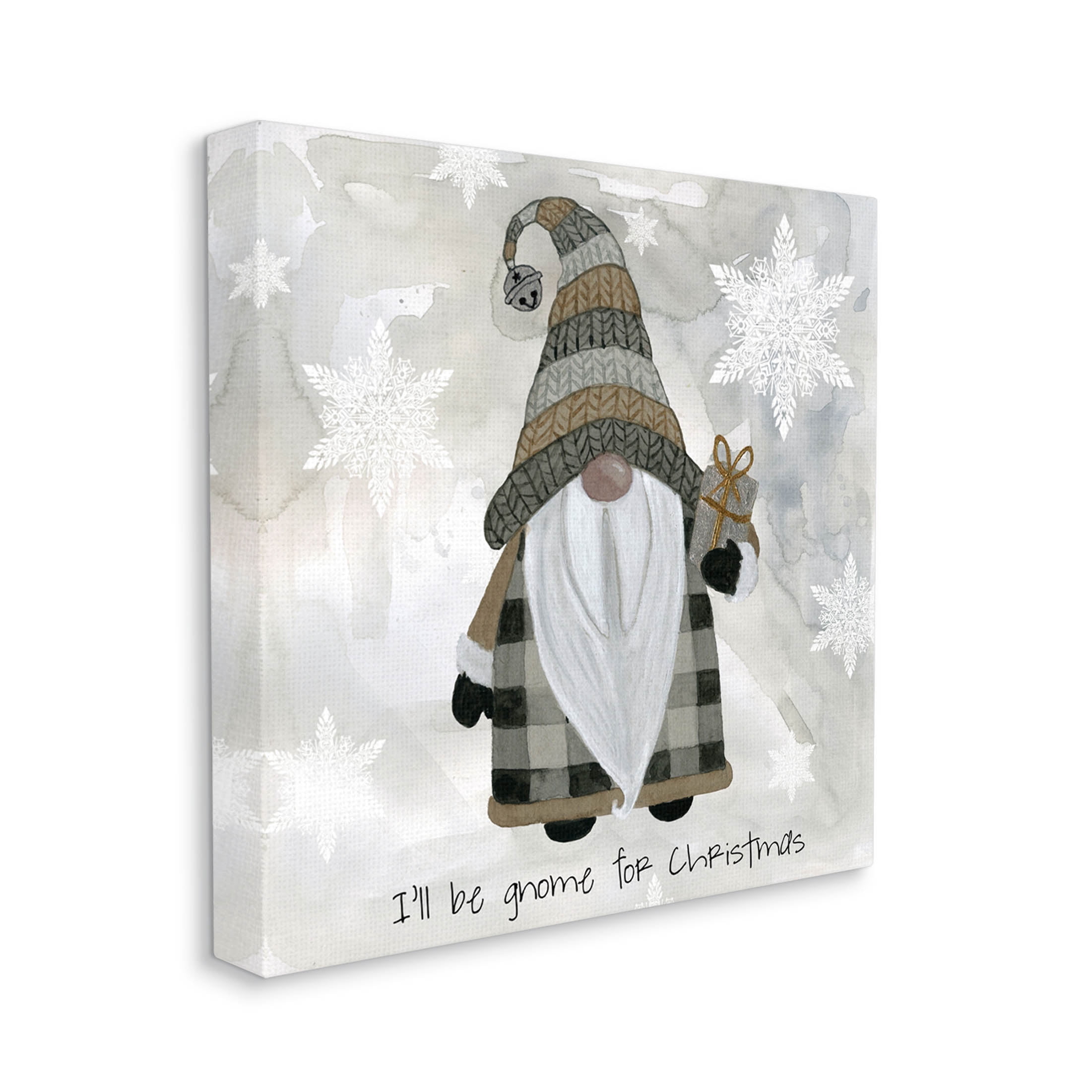 Stupell Industries Gnome For Christmas Phrase Graphic Art Gallery Wrapped Canvas Print Wall Art, Design by Livi Finn