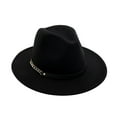 thumbnail image 4 of Women Wide Brim Felt Fedora Hat black, 4 of 9