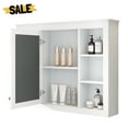 thumbnail image 2 of GZXS Wall-Mounted Bathroom Medicine Cabinet with Mirror, Adjustable Interior Shelf & 6 Open Compartments – 35" x 27.5" Storage Cabinet for Vanity, Bathroom, Bedroom (White), 2 of 8