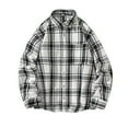 thumbnail image 2 of M-5X Plus Size Shirts for Men with Pocket Big & Tall Long Sleeve Tshirts Shirt Mens Casual Plaid Printed Button-Down Collared Work Shackets Tops, 2 of 4