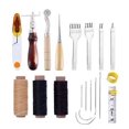 thumbnail image 1 of 18pcs-cuir Outils Kit De Rparation La Main Artisanat Cuir Fil Cir 8 Couleur Avec Aiguilles Coudre Ciseaux Ruban Mesurer Pour Cuir De Couture Ch, 1 of 5