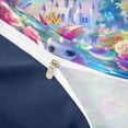 thumbnail image 4 of Metsweet Magical Unicorn Twin Duvet Cover, Princess Castle Butterfly Twin Bedding,Navy Blue Reversible,2pcs,1 Duvet Cover and 1 Pillowcase, 4 of 6