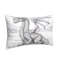 thumbnail image 2 of Binfone Dragon Nest Sketch Standard Size Pillowcase, Long Staple Pure Cotton Envelope Closure Pillow Cover (Pillow core not included),16"x24", 2 of 7