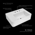 thumbnail image 4 of Whitehaus 26" Rectangular Wall Mount Basin with Single Faucet Drilling and Rear Center Drain Location, 4 of 7