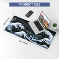 thumbnail image 3 of Japanese Sea Wave Large Mouse Pad, Gaming Mouse Pad, Extended Kanagawa Desk Pad, 35.4x15.75in XXL Mouse Pad with Non-Slip Rubber Base, Anime Mice Pad Desk Mat, Ghostly Black, 3 of 6