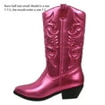 thumbnail image 2 of Soda Women's Faux Leather Cowboy Mid Block Heel Boot, PINKMET, 7.5 M US, 2 of 4