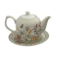 thumbnail image 4 of Juego de 2 uds tetera floral perfecl con platillo jarra de café jarra de leche hervidor de agua para té, 4 of 8