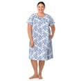 thumbnail image 4 of Aria Women's 100% Cotton Raglan Sleeve Smocked Neck Sleepwear 40" Gown, Sizes XS-5X, 4 of 8