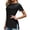 Black, variant on Daznico Women's Side Slit Crew Neck Tee, Short Sleeve Casual Basic Top for Spring & Summer Everyday Wear,XXL