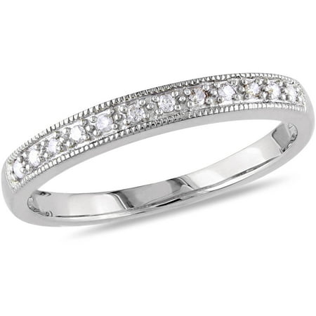 Miabella Diamond-Accent 27kt White Gold Wedding Band - Walmart.com