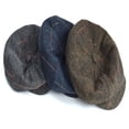 thumbnail image 4 of Men’s Newsboy Cap Herringbone Wool Plaid Pattern Octagonal Cap Classic Vintage Adjustable Casual Hat, 4 of 5