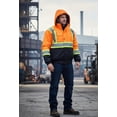 thumbnail image 3 of Just In Trend High Visibility Waterproof Fleece Lined Work Coat Jacket, Large, 3 of 5