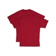 thumbnail image 3 of Hanes Beefy-T Men's Heavyweight Cotton T-Shirt, Value 2-Pack (Big & Tall Sizes) Deep Red 4XLT, 3 of 8
