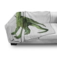 thumbnail image 3 of Animal Soft Flannel Fleece Throw Blanket, Ugly but Dragon Standing and Looking Miniature Dino Like Image Artwork Print, Cozy Plush for Indoor and Outdoor Use, 70" x 90", White Green, by Ambesonne, 3 of 6