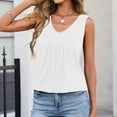 thumbnail image 5 of Chbgutlmr Womens Tank Tops Sleeveless V Neck Ruched Front T-Shirts Casual Loose Summer Comfy Plain Tee Tops, 5 of 6