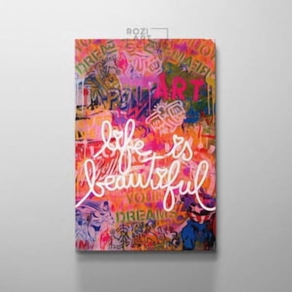 Life Is Beautiful Graffiti Poster, Poster Home Decor , Poster Print Only