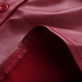 thumbnail image 3 of UJNDER Ladies Fashion Lapel Solid Color Leather Long Sleeve T-Shirt Top Tops for Women Edgy Red XL, 3 of 4