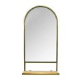 thumbnail image 2 of Stratton Home Decor S21012 Madeline Miroir avec Étagère Pliable - Or & Naturel, 2 of 4