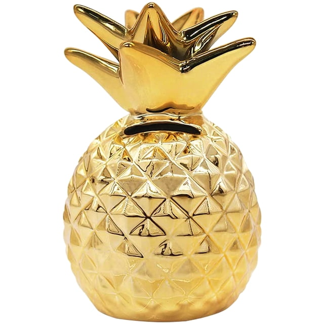 KAKOWELY Hucha de cerámica con forma de piña para fiestas, ideal como hucha decorativa con forma de fruta.