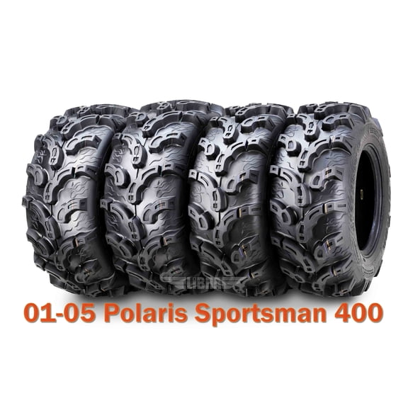 01-05 Polaris Sportsman 400 Full Set ATV tires 25x8-12 & 25x11-10 Premium Mud