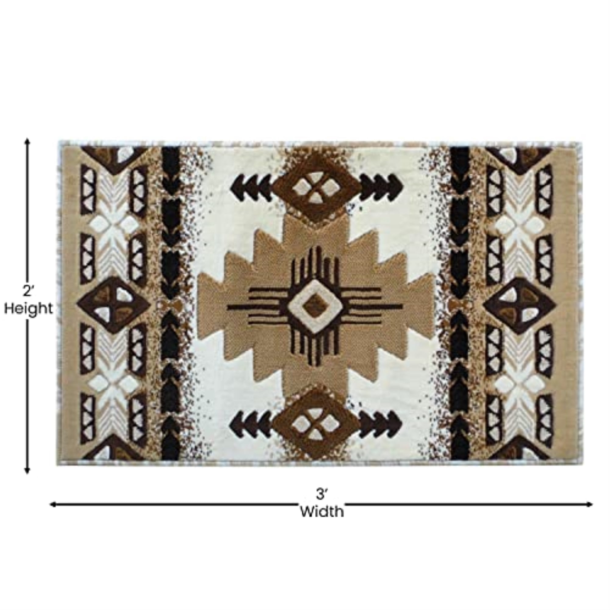 Flash Furniture Mohave Rectangular Southwestern Brown, Beige, Ivory Area Rug, 2' x 3'