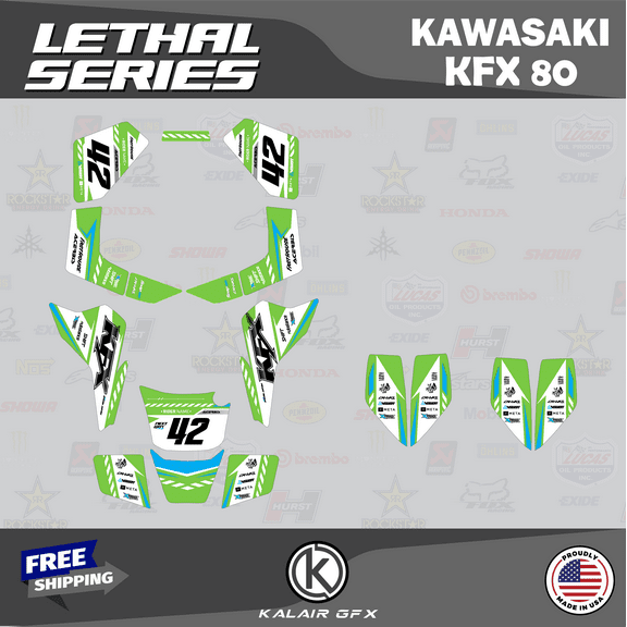 Kalair GFX Graphics Kit for Kawasaki ATV KFX 80 (2003-2006) Lethal Series
