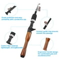 thumbnail image 3 of Uxcell Telescopic Fishing Rod 1.3 m, Fiberglass Portable Collapsible Fishing Pole for Travel, Black & Wood Color, 3 of 5