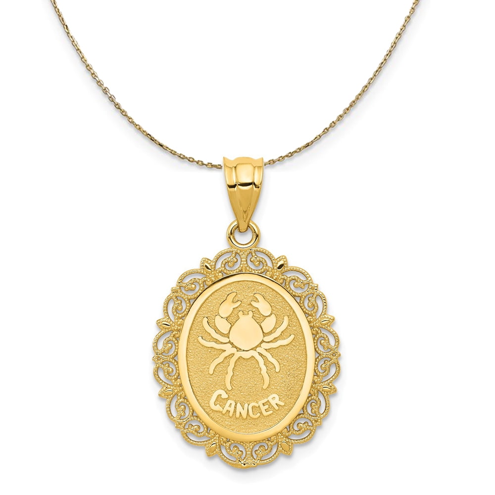 14k Yellow Gold Filigree Cancer the 