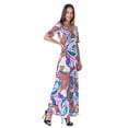 thumbnail image 2 of Womens Floral Elbow Sleeve Maxi Dress, 2 of 5