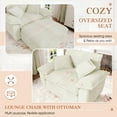 thumbnail image 3 of Muumblus Oversized Accent Chair with Ottoman, 48" Indoor Chaise Lounge Cloud Corduroy Sofa Reading Armchair for Modern Living Room, Bedroom, Beige, 3 of 11