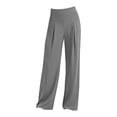 thumbnail image 6 of Workout Casual Pants for Women Stretchy Work Pants High Waisted Pleated Wide Leg Yoga Dress Pants Casual Loose Pull On Comfy Pant Pants Xxl, 6 of 6