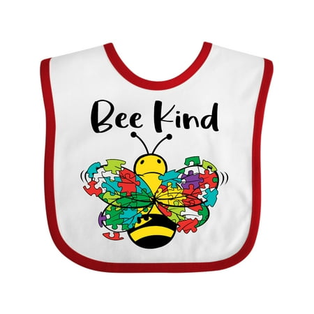 

Inktastic Autism Awareness Bee Kind Gift Baby Boy or Baby Girl Bib