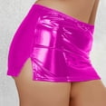 thumbnail image 3 of RUTAYY Women's Skirt Solid Color Bodycon Stretchy Satin Adjustable Waistband Dance Party Soft Comfortable Relaxed Holiday Mini Skirt, 3 of 4