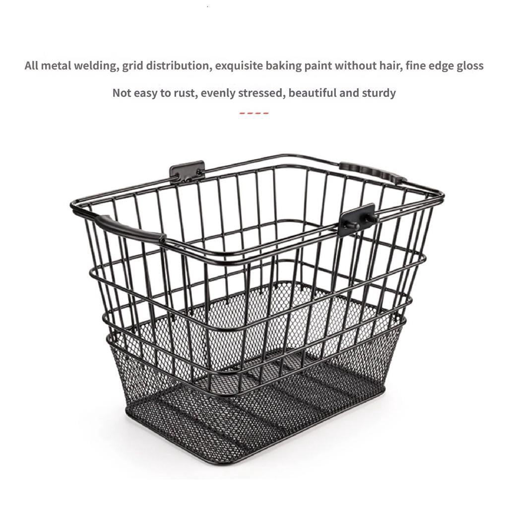 Yihuala Detachable Front Bike Basket Electric Bikes Storage Basket Cycling Bike Wire Baskets for Road Bikes Travel Easy Assembly
