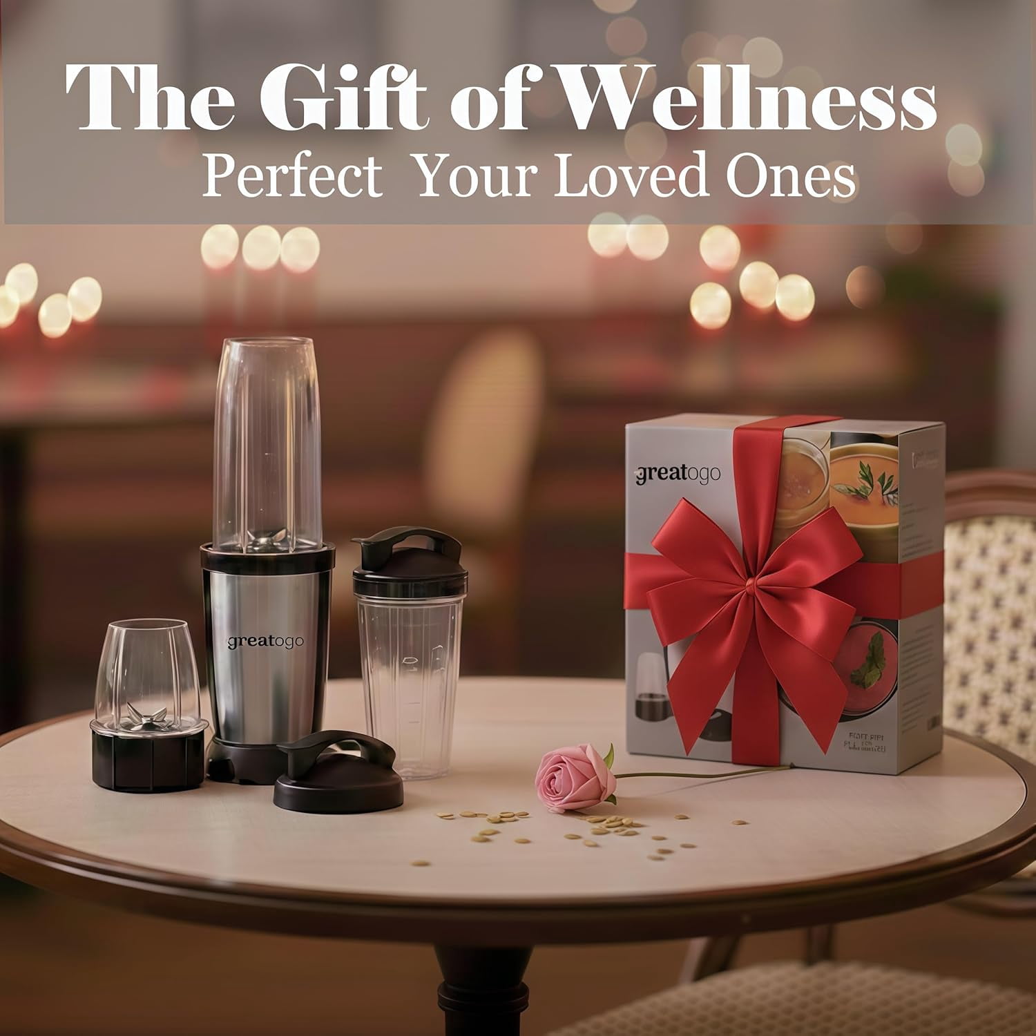 Compact Personal Blender for Smoothies & Shakes, 2-in-1 Bullet Blender and Grinder with 11-Piece Set