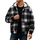 thumbnail image 3 of MHFRRA Abrigo Cálido A Cuadros para Hombre, Versátil, Forrado, Grueso y A La Moda, para Otoño E Invierno Blanco, 3 of 5