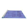 thumbnail image 2 of Ahgly Company Machine Washable Indoor Square Abstract Blue Modern Area Rugs, 5' Square, 2 of 4