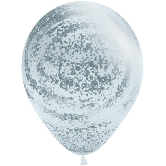 50 White Silver Graffiti Printed All Over Balloons 11"