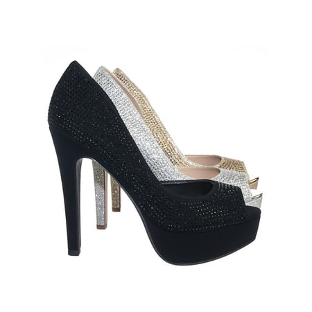 Evening High Heels - After by Speed Limit 98, Rhinestone Crystal Glitter High Heel d'Orsya Evening Party Dress Pump