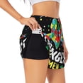 thumbnail image 1 of Balery I Love With Autism Pantalones cortos deportivos para mujer con forro y dos bolsillos, elásticos, para entrenamiento, gimnasio, yoga-Medium, 1 of 7