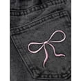 thumbnail image 6 of OYYN Girls Wash Bow Embroidered Wide Leg Jeans Comfortable Back to School Pants Elastic Waist Baggy Durable Play Denim Pants Y2K Jeans, 6 of 7