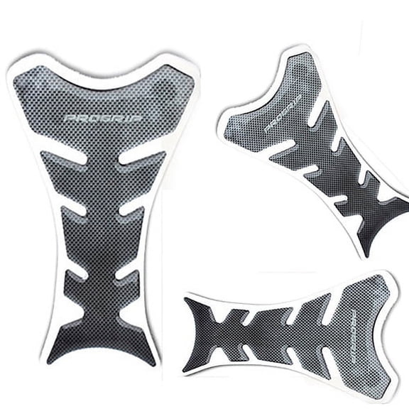 SPRING PARK Black Carbon Fishbone Shape Fiber Motorcycle Tank Pad Sticker Car Decoration
