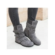 Difumos Ladies Womens Winter Snow Bow Boots Walking Comfy Mid Calf Shoes Size US 4.5-11