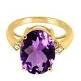 thumbnail image 2 of Mauli Jewels Rings for Women 14x10 MM Amethyst and Diamond Ring 4-prong 10K Yellow Gold, 2 of 6